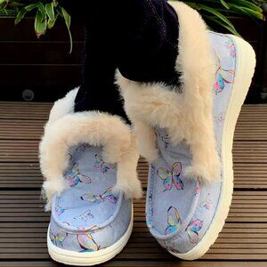 WOMEN: BUTTERFLY FLUFFY SNOW/ANKLE BOOTS